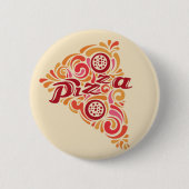 Stilisierter Pizza-Scheibeknopf Button (Vorderseite)