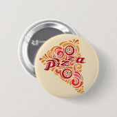Stilisierter Pizza-Scheibeknopf Button (Vorne & Hinten)