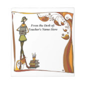 Stilisierter Retro-Lehrer vom Schreibtisch des Nam Notizblock (Vorderseite)