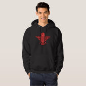 Stilisierter Roter Falken Hoodie (Vorne ganz)