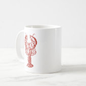 Stilisierter roter Hummer Kaffeetasse (Vorderseite Links)