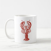 Stilisierter roter Hummer Kaffeetasse (Links)