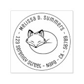 Stilisierter Schlafender Fuchs Rund Adresse 3 Permastempel (Design)