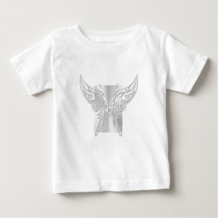 Stilisierter Schmetterling Runder Schwanz, Embosse Baby T-shirt