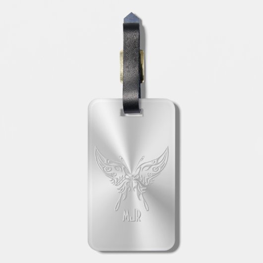 Stilisierter Schmetterling Runder Schwanz, Embosse Gepäckanhänger (Rückseite vertikal)