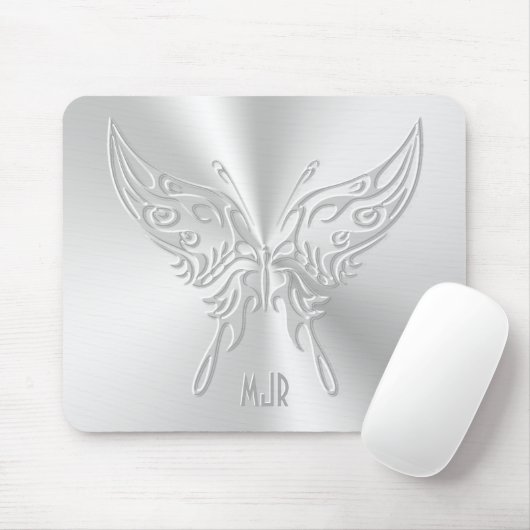 Stilisierter Schmetterling Runder Schwanz, Embosse Mousepad (Mit Mouse)