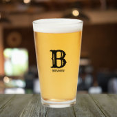 Stilisierter Schwarzer Anfangs- und Nachname Glas