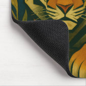 Stilisierter Tiger in Ziersonnenrahmen Mousepad (Ecke)