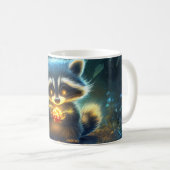 stilisierter und süßer Waschbär Kaffeetasse (VorderseiteRechts)