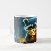 stilisierter und süßer Waschbär Kaffeetasse (Vorderseite Links)