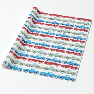 Stilisierter Vektor alter Pickup-Truck-Vektor Geschenkpapier