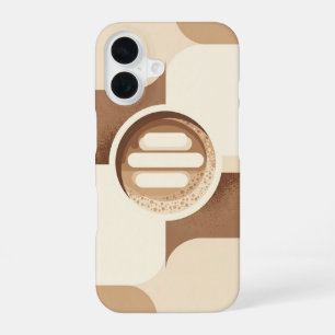Stilisierter Vintage-Cappuccino iPhone 16 Hülle