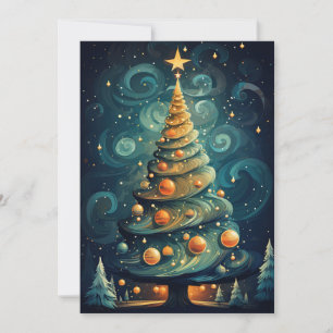 Stilisierter Weihnachtsbaum  Feiertagskarte