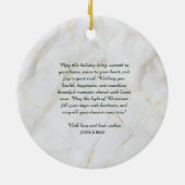 Stilisierter Weihnachtsbaum in Gold auf dunklem Hi Keramik Ornament (Hinten)