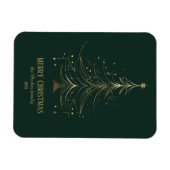 Stilisierter Weihnachtsbaum in Gold auf dunklem Hi Magnet (Horizontal)