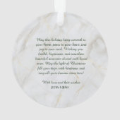 Stilisierter Weihnachtsbaum in Gold auf dunklem Hi Ornament (Rückseite)