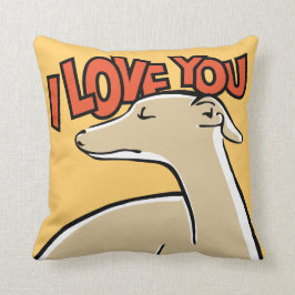 Stilisierter Windhund „I schließt You auf " Kissen