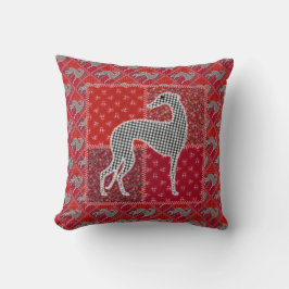 Stilisierter Windhund „Patchwork " Kissen