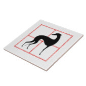 Stilisierter Windhund „Zickzacklinie " Fliese (Seite)