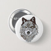 Stilisierter Wolf-Kopf Button (Vorne & Hinten)