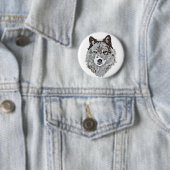 Stilisierter Wolf-Kopf Button (Beispiel)