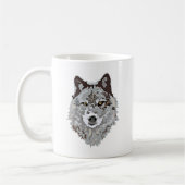 Stilisierter Wolf-Kopf Kaffeetasse (Links)