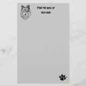 Stilisierter Wolf-Kopf stationär Briefpapier (Vorderseite)