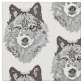 Stilisierter Wolf-Kopf Stoff (Nahaufnahme)