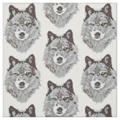 Stilisierter Wolf-Kopf Stoff (Muster)