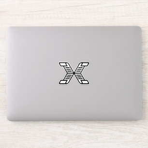 Stilisierter X-Buchstaben-Monogramm Aufkleber