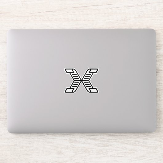 Stilisierter X-Buchstaben-Monogramm Aufkleber (Computer)
