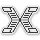 Stilisierter X-Buchstaben-Monogramm Aufkleber (Vorderseite)