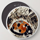 Stilisierter zeichn eines Red Ladybug Button (Vorne & Hinten)