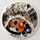 Stilisierter zeichn eines Red Ladybug Button (Vorderseite)