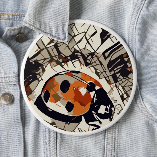 Stilisierter zeichn eines Red Ladybug Button (Beispiel)