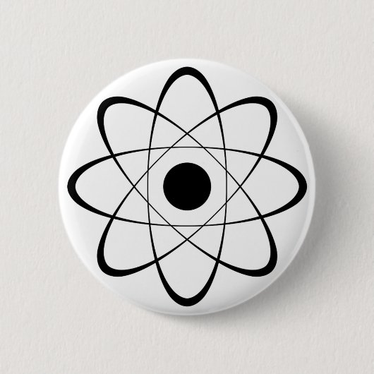 Stilisiertes Atom-Symbol Button (Vorderseite)