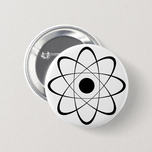 Stilisiertes Atom-Symbol Button (Vorne & Hinten)