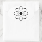 Stilisiertes Atom-Symbol Ovaler Aufkleber (Tasche)
