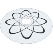 Stilisiertes Atom-Symbol Polyester Weihnachtsbaumdecke (Schrägansicht)
