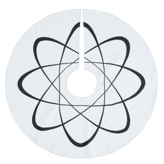 Stilisiertes Atom-Symbol Polyester Weihnachtsbaumdecke (Vorderseite)
