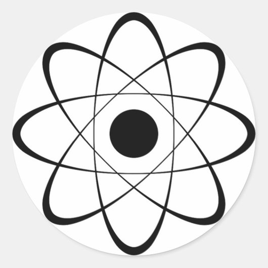 Stilisiertes Atom-Symbol Runder Aufkleber (Vorderseite)