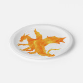 Stilisiertes Bild des Flammendrachen Pappteller (Schrägansicht)