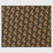 Stilisiertes Brown Dragon Wrapping Paper Geschenkpapier (Flach)