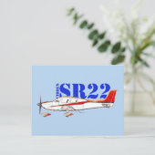 Stilisiertes Cirrus SR22-Flugzeug mit Fettdruck Postkarte (Stehend Vorderseite)