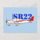 Stilisiertes Cirrus SR22-Flugzeug mit Fettdruck Postkarte (Vorderseite)