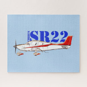 Stilisiertes Cirrus SR22-Flugzeug mit Fettdruck Puzzle