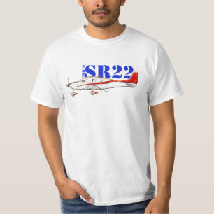 Stilisiertes Cirrus SR22-Flugzeug mit Fettdruck T-Shirt