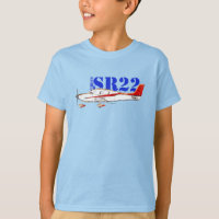 Stilisiertes Cirrus SR22-Flugzeug mit fetten Typen