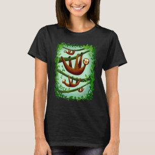 Stilisiertes Design mit faulen Faultieren T-Shirt