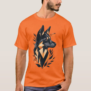 Stilisiertes Deutscher-Schaferhund-Porträt T-Shirt